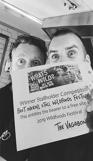 The Vagabond Chefs winning Best Overall Stall at Wildfoods Festival